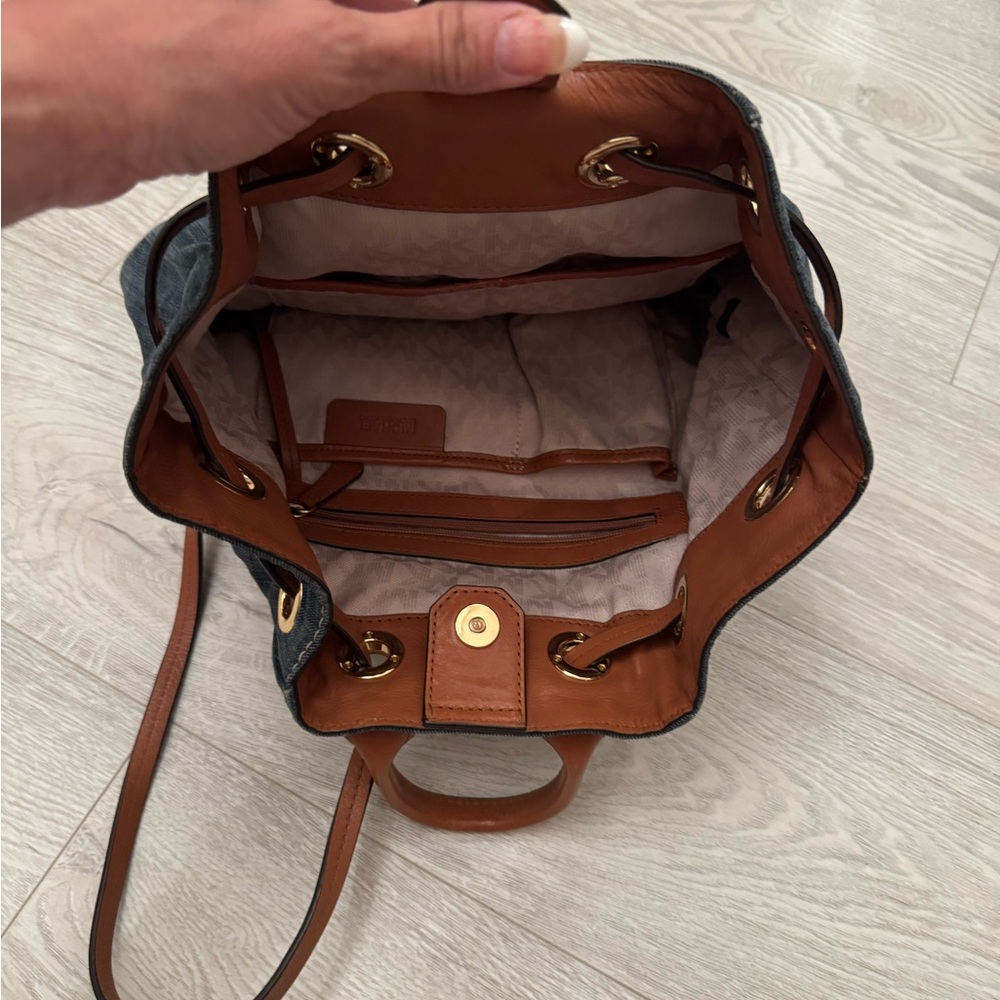 Michael Kors Denim and Brown Women's Bag - Picture 3 of 4